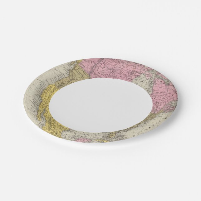 Plato De Papel América del Norte 35 (Angular)