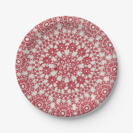 Plato De Papel American Doily & Lace, 12 años, Cream on Blue