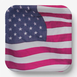 Plato De Papel American Flag