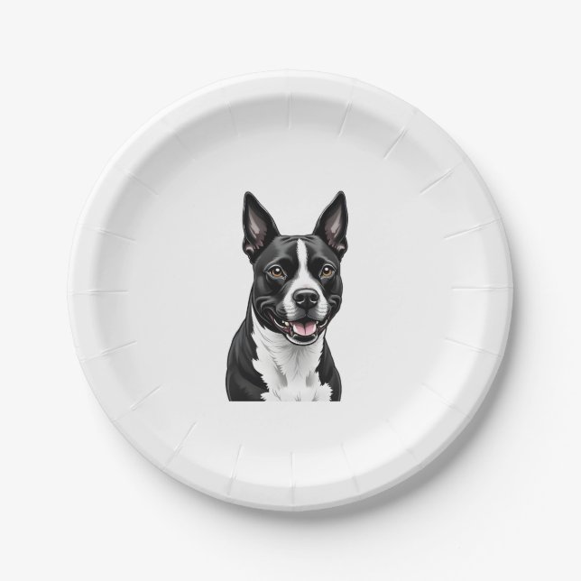 Plato De Papel American Staffordshire Terrier (Anverso)