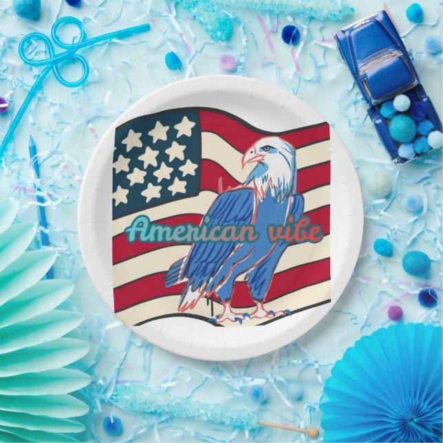 Plato De Papel American vibe (Fiesta)