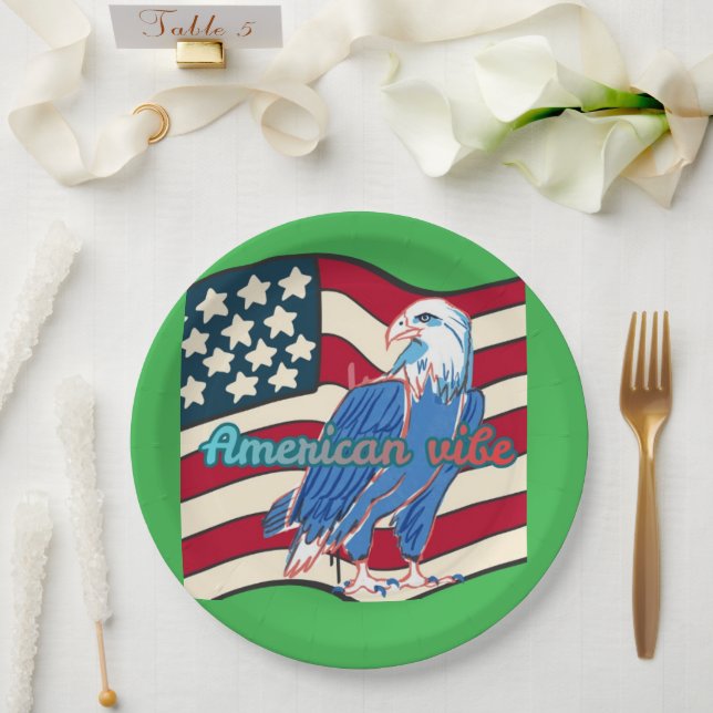 Plato De Papel American vibe kelly green  (Boda)