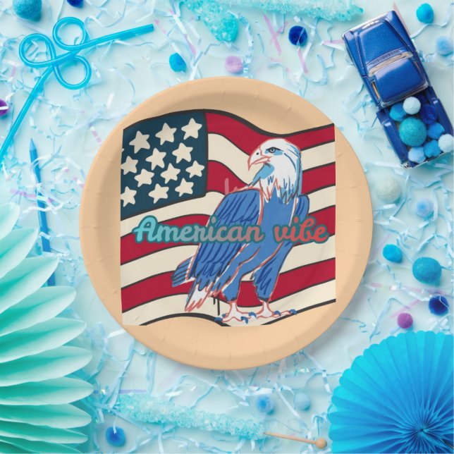 Plato De Papel American vibe peach (Fiesta)