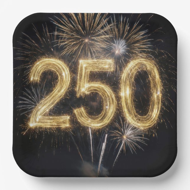 Plato De Papel America's 250th Birthday Fireworks (Anverso)