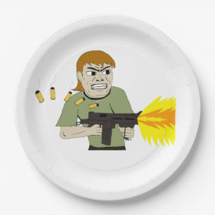 Plato De Papel ametralladora