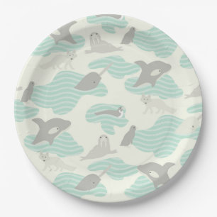Plato De Papel Amigos animales árticos