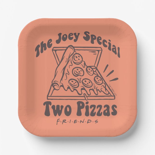 Plato De Papel AMIGOS™ | Cita de Joey Pizza (Anverso)
