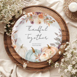 Plato De Papel Amigos de Acción de Gracias Dando Cena