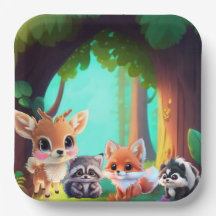 Amigos de Cute Woodland zorro zorrillo raccoon ven