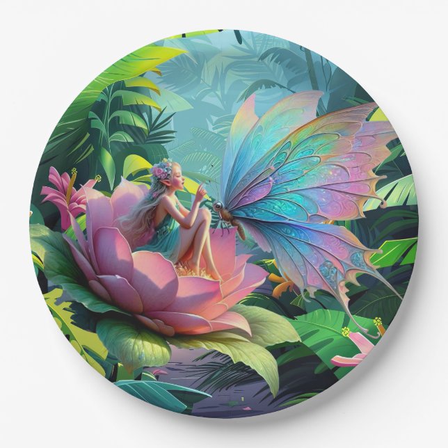 Plato De Papel Amigos de jardín (Anverso)