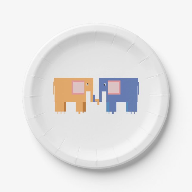 Plato De Papel Amigos del elefante (Anverso)