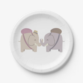 Plato De Papel amigos elefantes