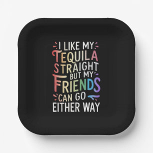 Plato De Papel Amigos heterosexuales de tequila van de cualquier