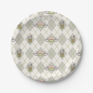 Plato De Papel AMIGOS™   Patrón de argyle de Perk central