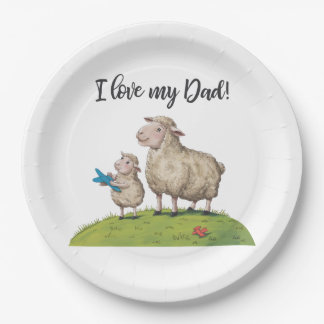 Plato De Papel Amo A Mi Papá Sheep