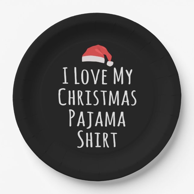 Plato De Papel Amo a mis Navidades Pajama Shirt (Anverso)