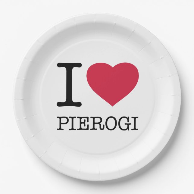 PLATO DE PAPEL AMO A PIEROGI (Anverso)