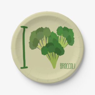 Plato De Papel Amo Broccoli