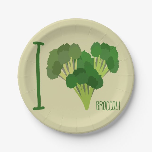 Plato De Papel Amo Broccoli (Anverso)