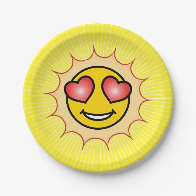 Plato De Papel Amo Emoji Sunset (Anverso)
