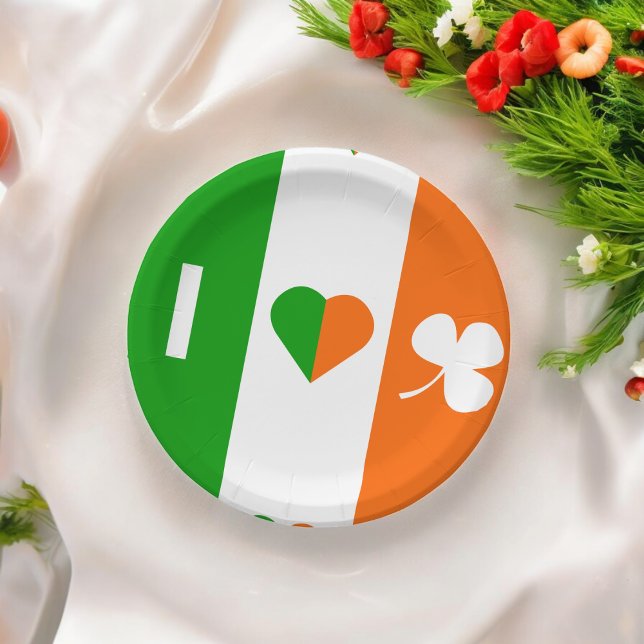 Plato De Papel Amo Irlanda (Irish Festival event,birthday,wedding,baby shower,special occasion event paper plate party supplies)