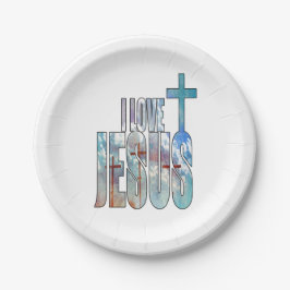 Plato De Papel Amo las placas de papel de Jesús