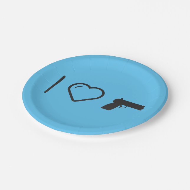 Plato De Papel Amo los armas de la mano (Angular)