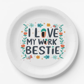 Plato De Papel Amo Mi Bestie Clásico De Trabajo