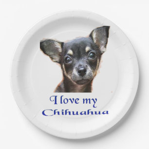 Plato De Papel Amo mi Chihuahua