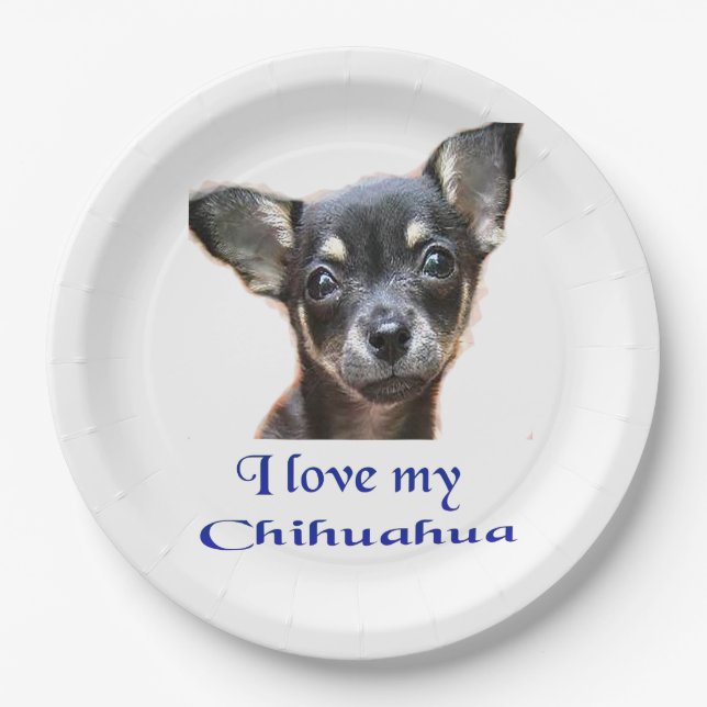 Plato De Papel Amo mi Chihuahua (Anverso)