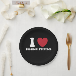 Plato De Papel Amo Puré De Papas Regalo De Cena De Acción De Grac