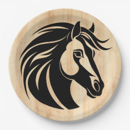 Plato De Papel Amor a caballo con madera