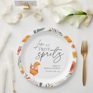 Plato De Papel Amor a Primera Copa Bridal Shower