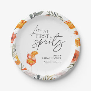 Plato De Papel Amor a Primera Copa Bridal Shower
