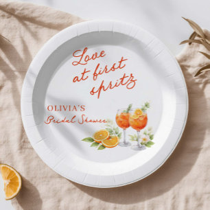 Plato De Papel Amor a Primera Spritz Despedida de Soltera