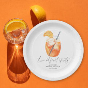Plato De Papel Amor a primera Spritz Despedida de soltera