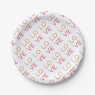 Plato De Papel Amor, acuarela