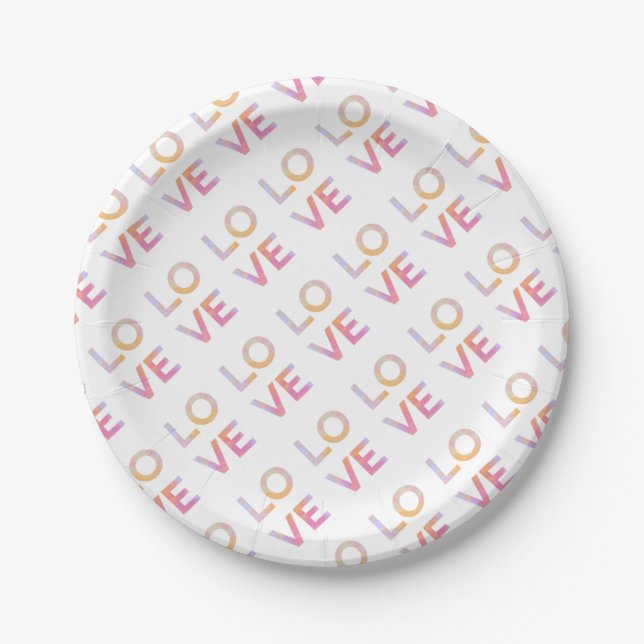 Plato De Papel Amor, acuarela (Anverso)