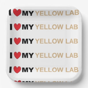 Plato De Papel Amor amarillo réflex