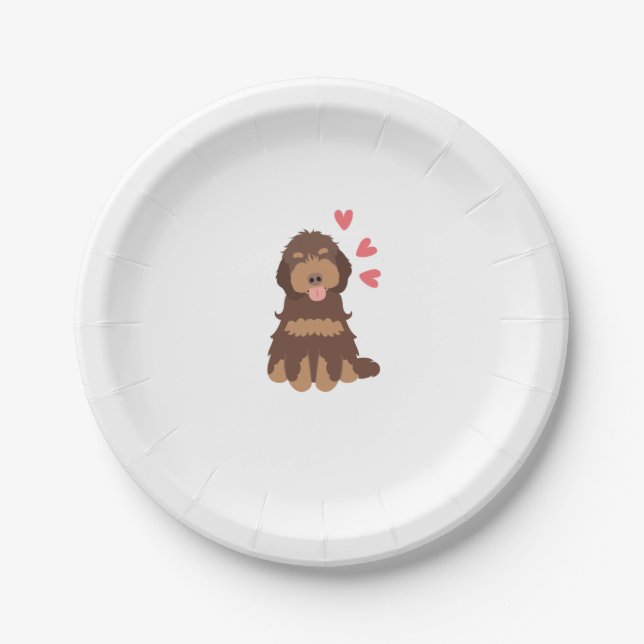 Plato De Papel Amor Chocolate Phantom Cockapoo Cavapoo Perro (Anverso)
