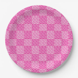 Plato De Papel Amor controlado en magenta y blanco