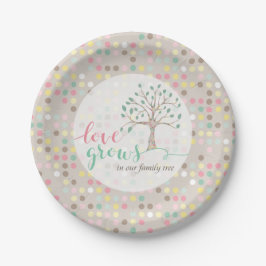 Plato De Papel Amor De Baby Shower Crece En Nuestro Árbol De Fami