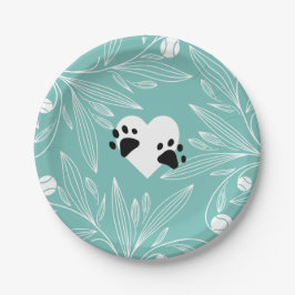 Plato De Papel Amor de Cachorro Boda de Perro