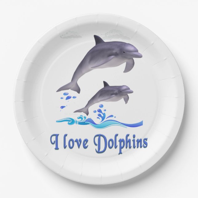 Plato De Papel Amor de delfines (Anverso)