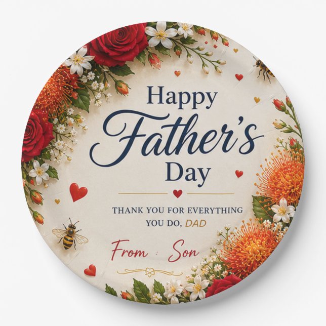 PLATO DE PAPEL AMOR DE HIJO PARA PAPÁ (Anverso)