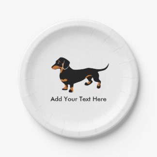 Plato De Papel Amor del perro de Doxie - pequeño Dachshund lindo