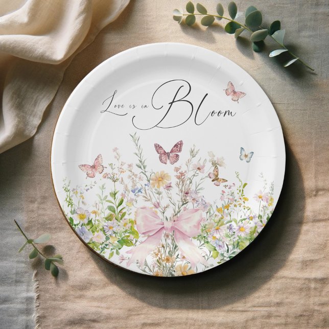 Plato De Papel Amor en Boom Wildflower ducha de novias rosadas (Subido por el creador)