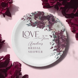Plato De Papel Amor en flor de sangre Crema de Borgoña Ducha de n