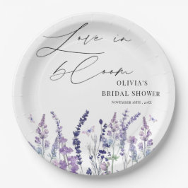Plato De Papel Amor en Flor Regadera de Novia con Flor Silvestre