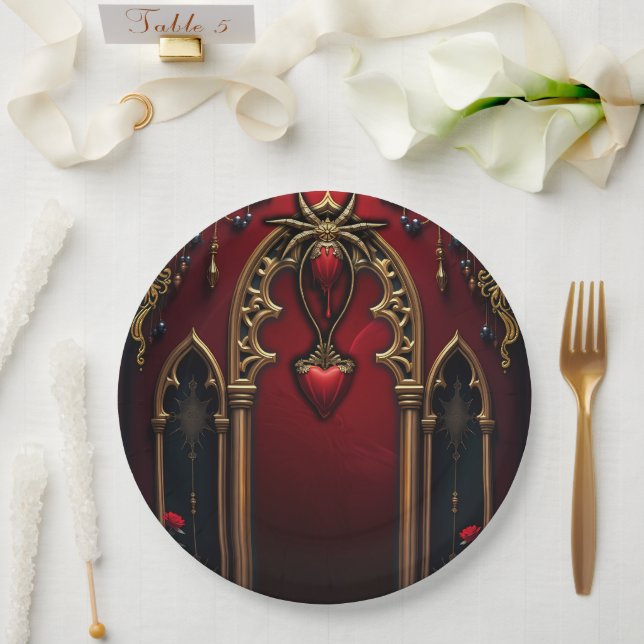 Plato De Papel Amor eterno en las sombras de la oscuridad, (Boda)